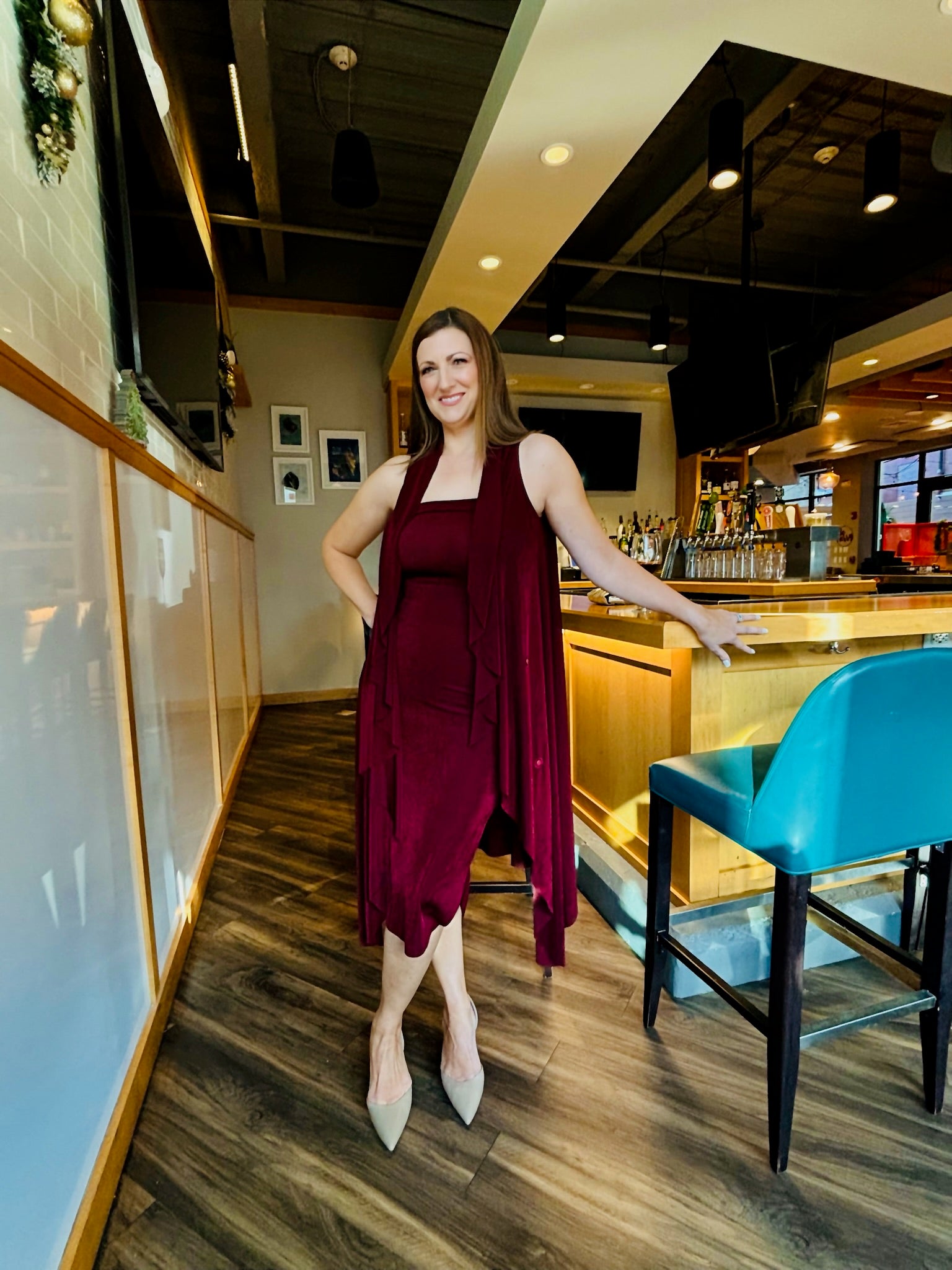 Sleeveless Dress in BURGUNDY (2 Piece Set, Wear it Endless Ways!)