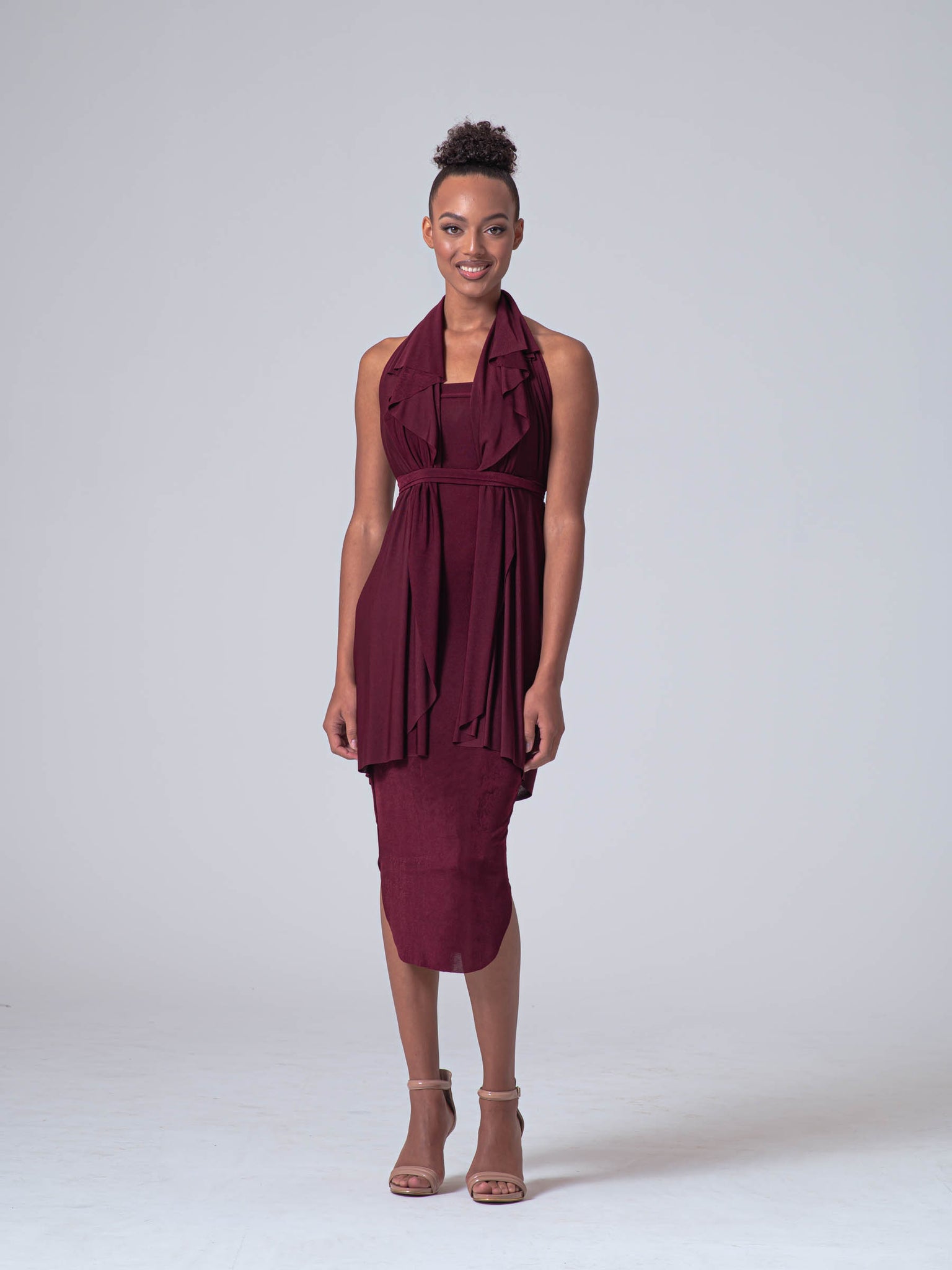 Women's Midi Slip Dress - A New Day™ Burgundy M