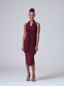 Sleeveless Dress in BURGUNDY (2 Piece Set, Wear it Endless Ways!)